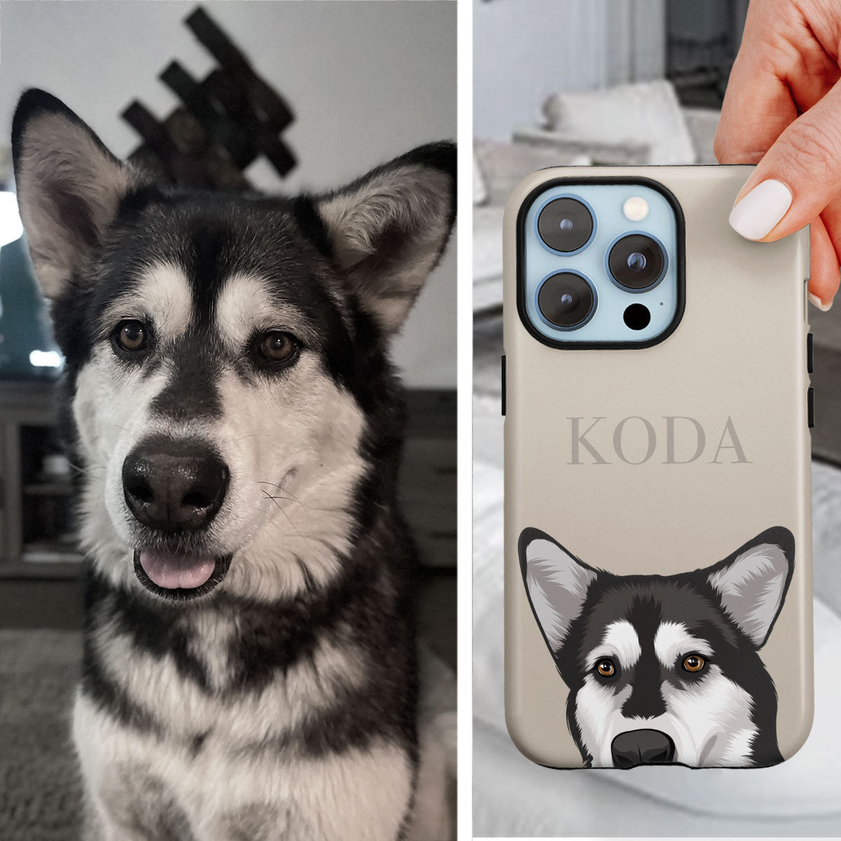 Custom Dog Peek - Phone Case