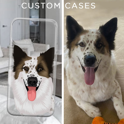 Custom Dog Drawing - Clear Phone Case