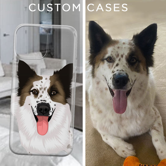 Custom Dog Drawing - Clear Phone Case