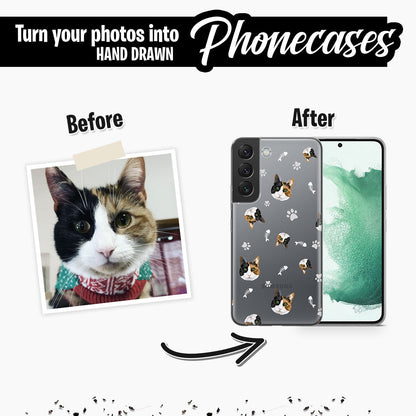 Custom Cat Face  - Clear Phone Case