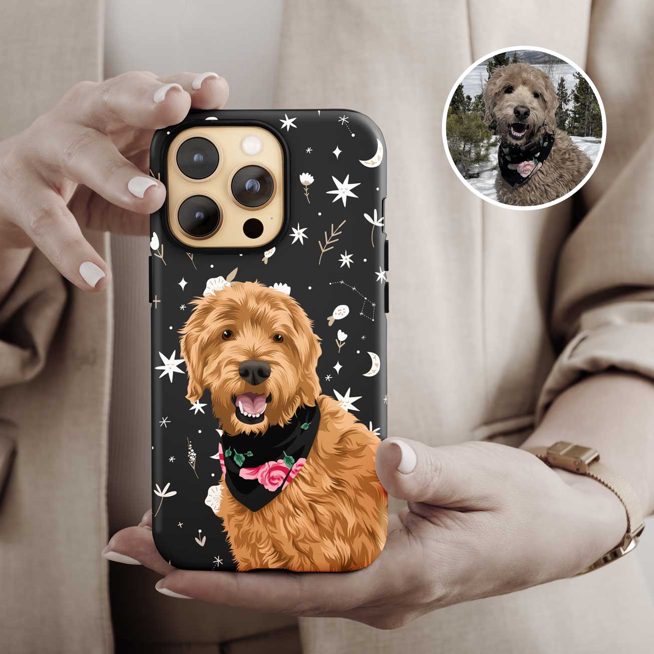 Custom Dog Boho Pattern Phone Case