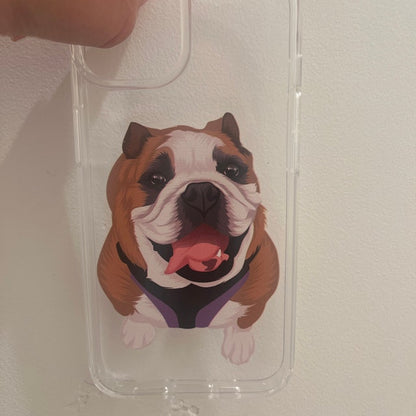 Custom Dog Drawing - Clear Phone Case