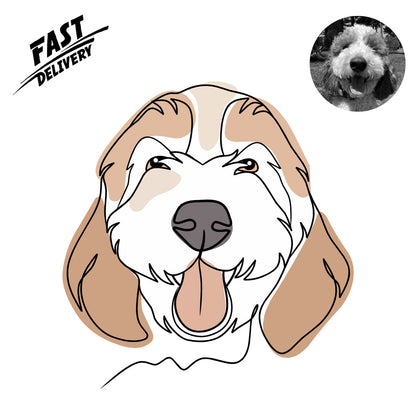 Custom Continuous Dog Line Art - Digital | Printable Art