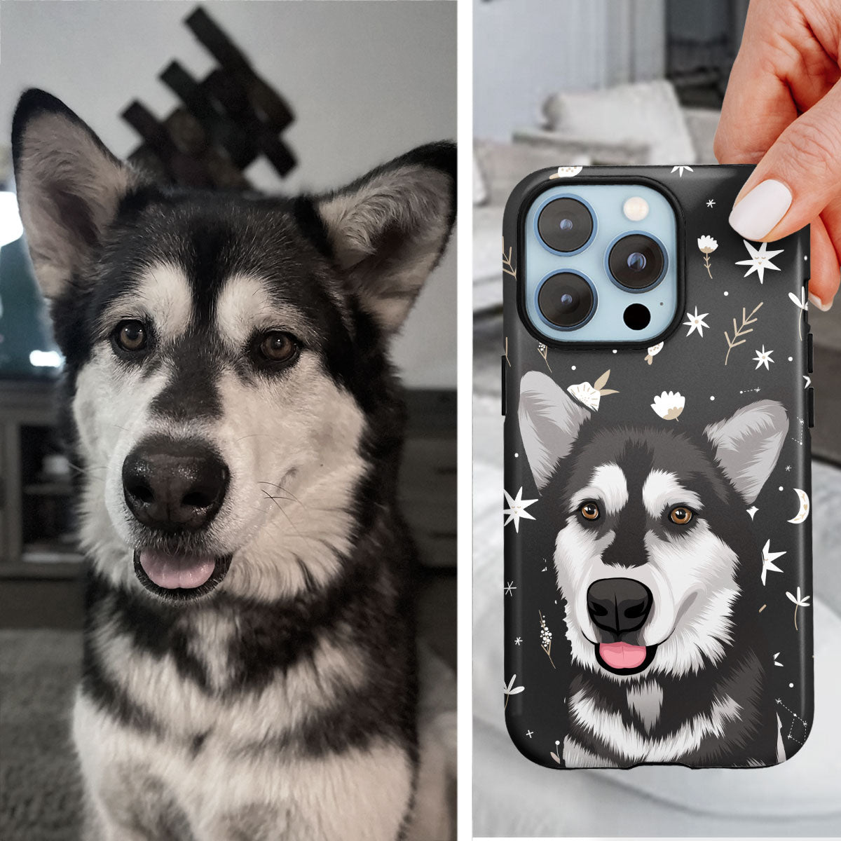 Custom Dog Boho Pattern Phone Case